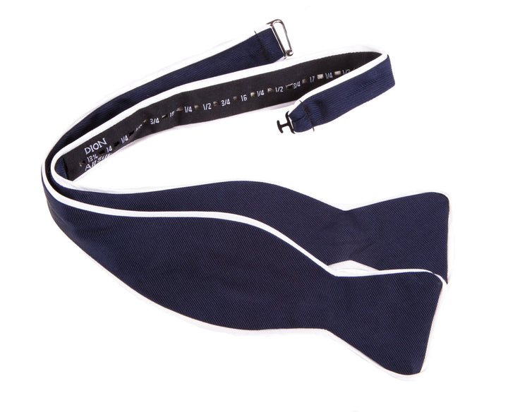 Dion Border Trim bow tie in light blue shown untied