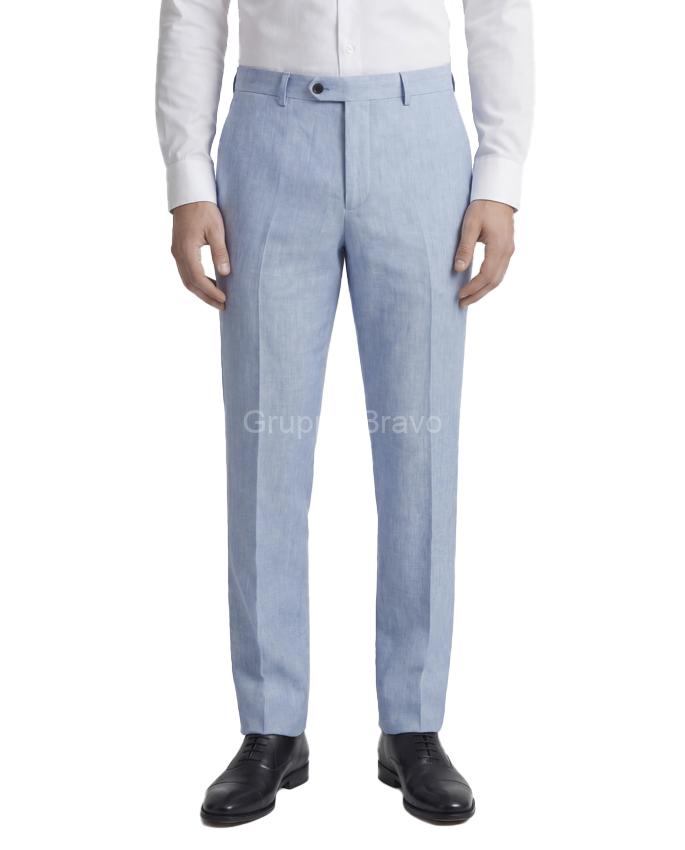 E58302-9- Enzo Pants-Baby Blue Linen