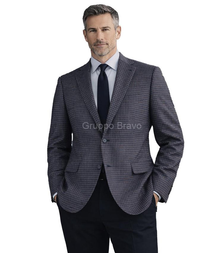 E86044-1-Enzo Wool Jacket-Navy Check