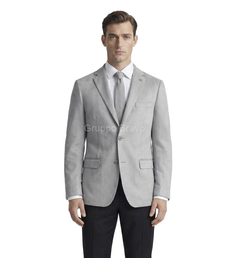 E85000-4-Enzo Vegan Suede Jacket-Light Gray