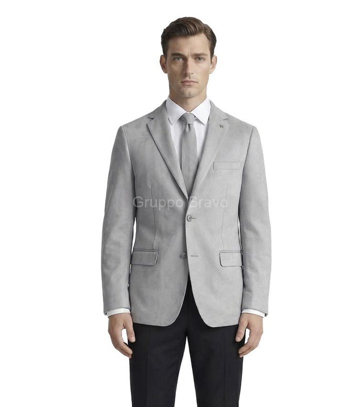 E85000-4-Enzo Vegan Suede Jacket-Light Gray