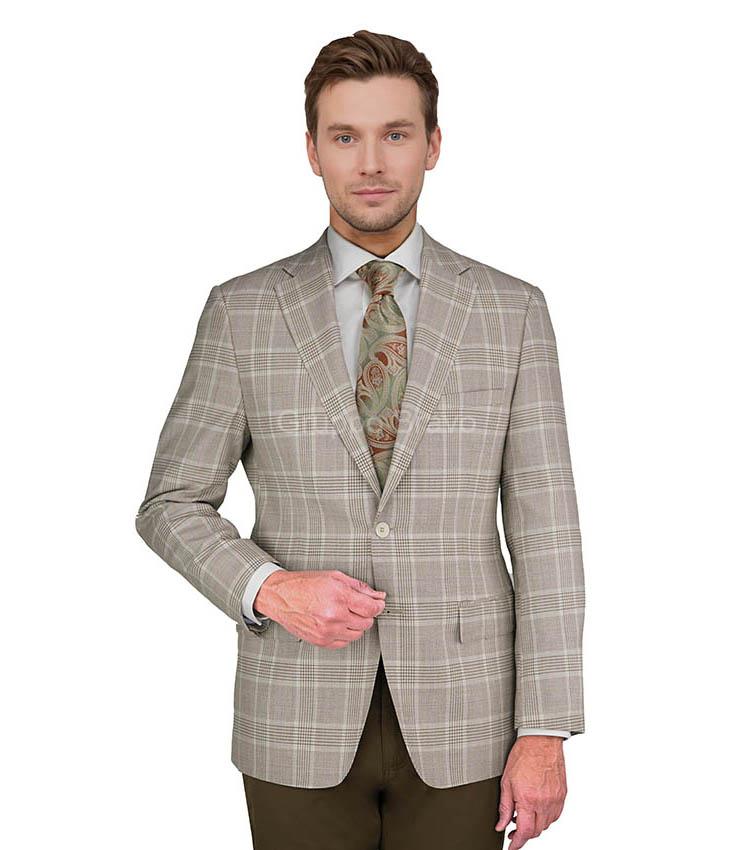 E88029-1-Enzo Wool Jacket-Tan Pink Plaid