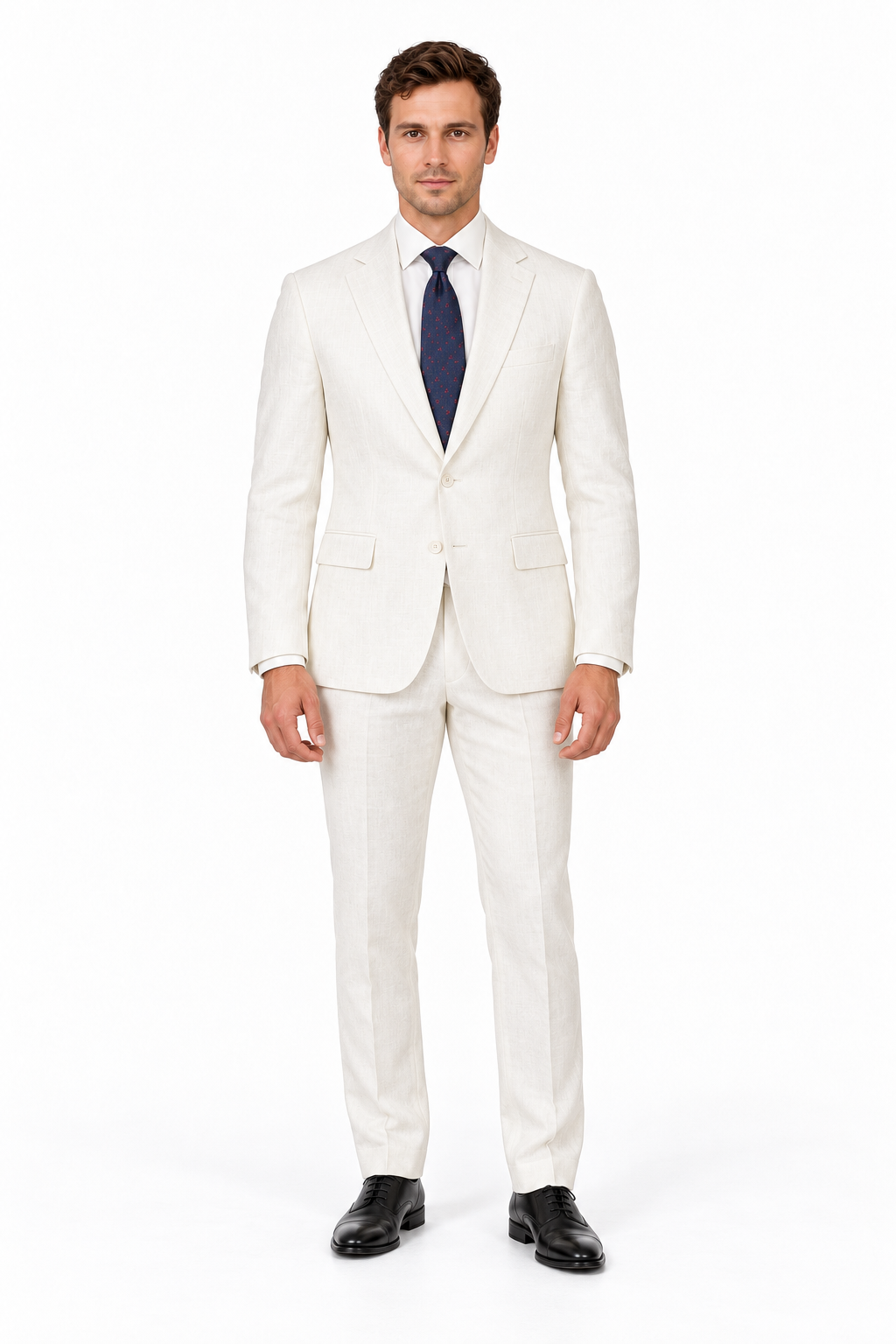 Enzo Linen Suit - White