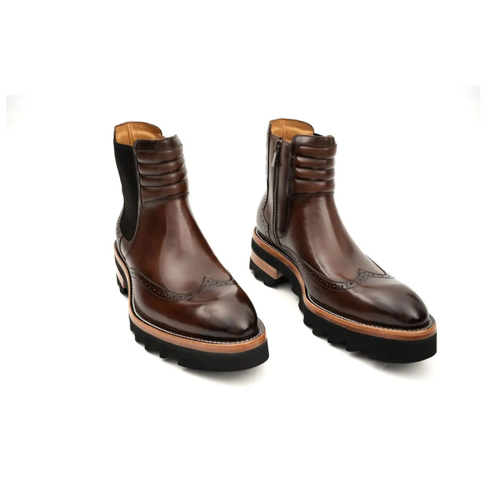 Espresso Brogue Lug Sole Chelsea