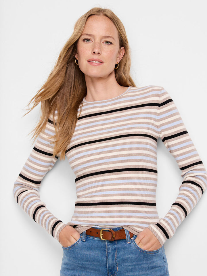 Striped Ribber Sweater Tee