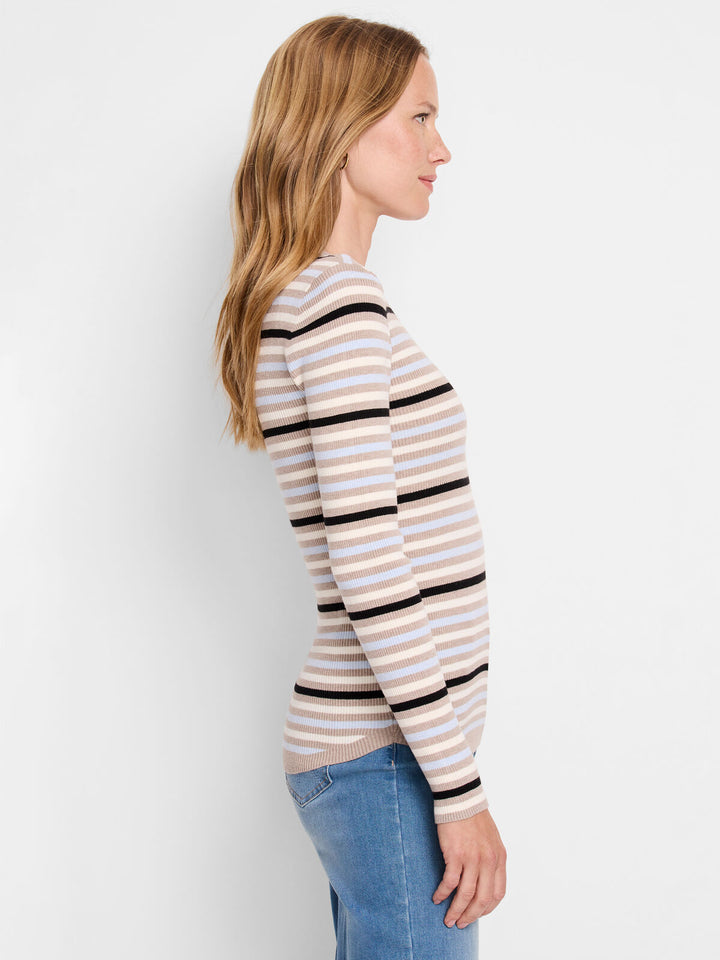 Striped Ribber Sweater Tee