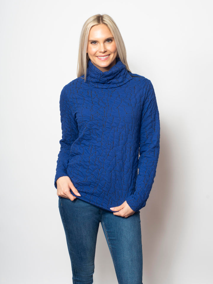 Asymmetrical Zip Cowl Neck Sweater