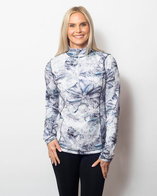 Microfiber Zipped Neck Top