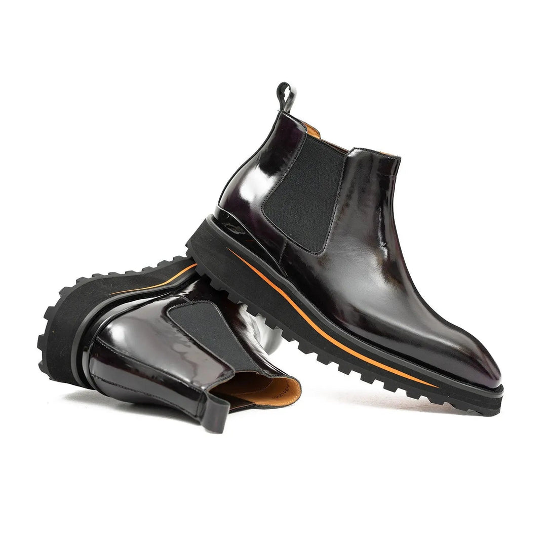 Foil leather Thick-Soled Chelsea Boot 2898 Purple