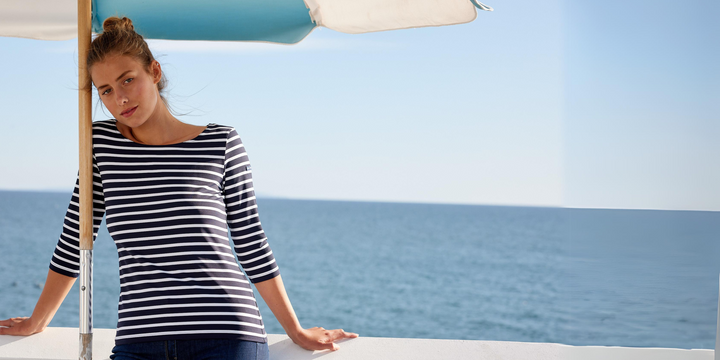 GARDE-COTE III - Nautical Striped Sport Top (NAVY / WHITE)