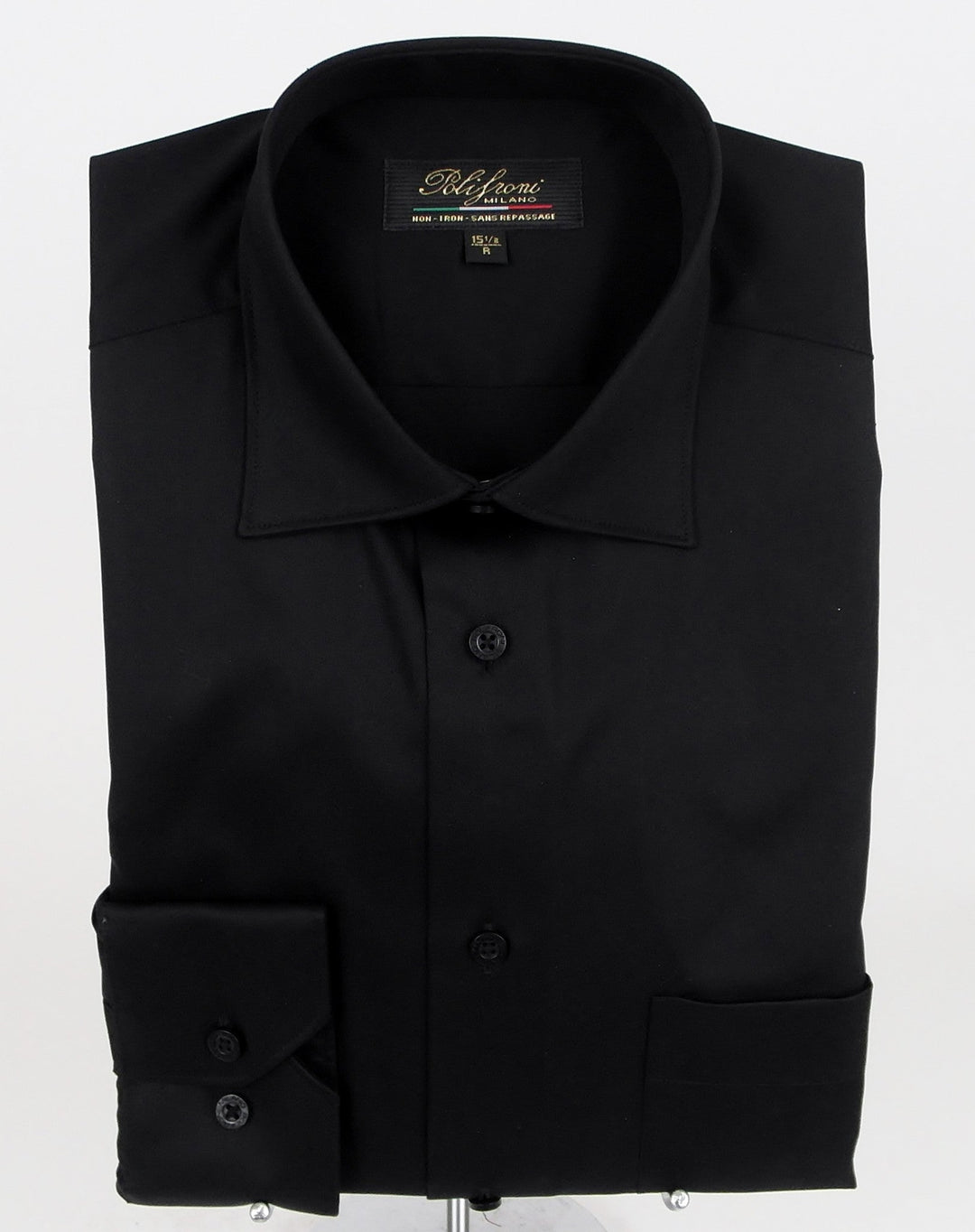 Polifroni GC-360 non-iron dress shirt in black
