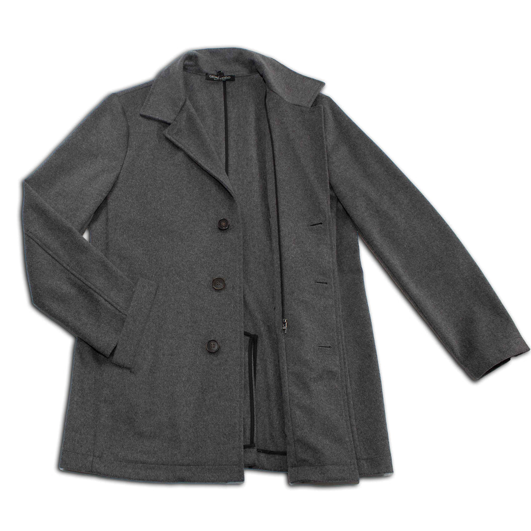 Metropolitan Dual-Layer Wool Car Coat - Grey