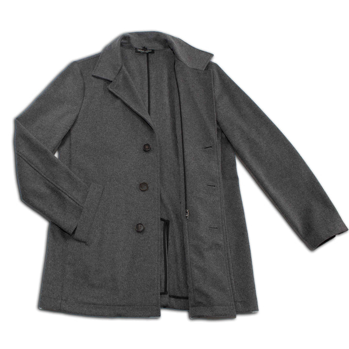 Metropolitan Dual-Layer Wool Car Coat - Grey