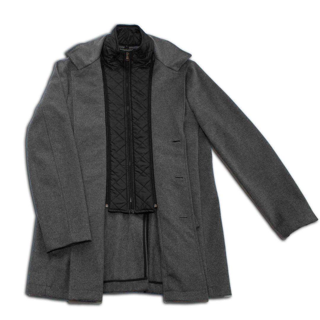 Metropolitan Dual-Layer Wool Car Coat - Grey
