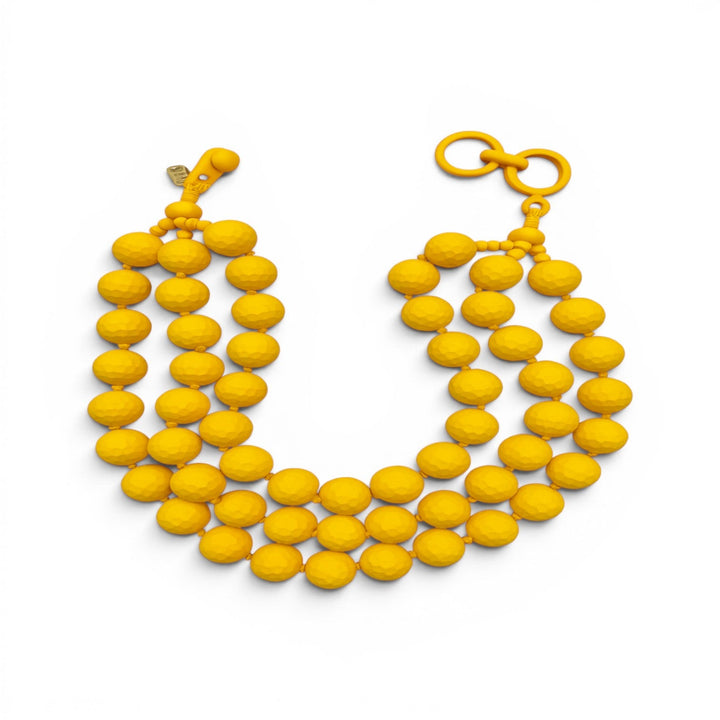 Georgiana Faceted Three-Strand Yellow Resin Necklace