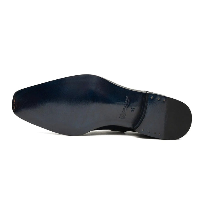 Goodyear Welted Monk Strap Shoes Blue