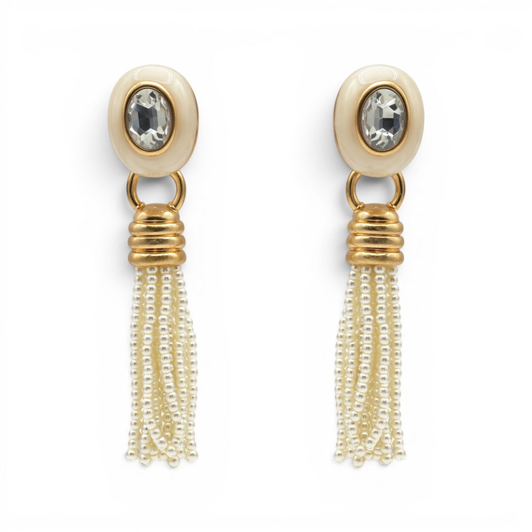 Grace Mother Of Pearl Resin Earrings With Pearl Removable Drop