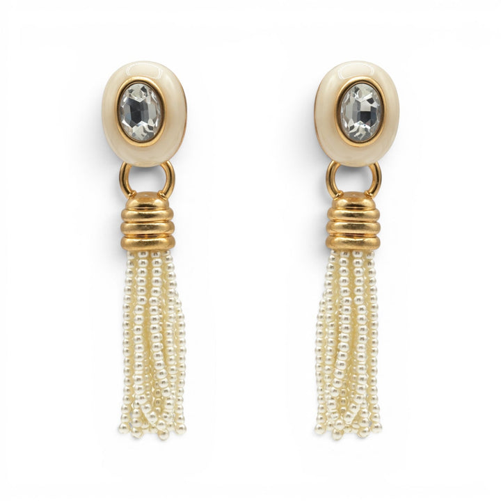 Grace Mother Of Pearl Resin Earrings With Pearl Removable Drop