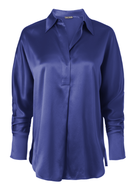 Silk Half Button Down Shirt