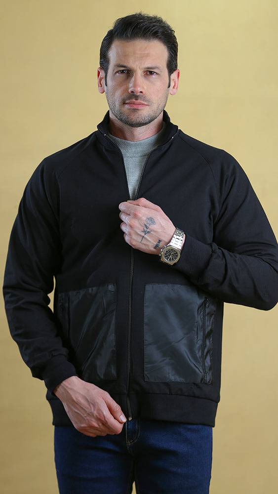 The Quarter-Panel Tech Sweater (Black)