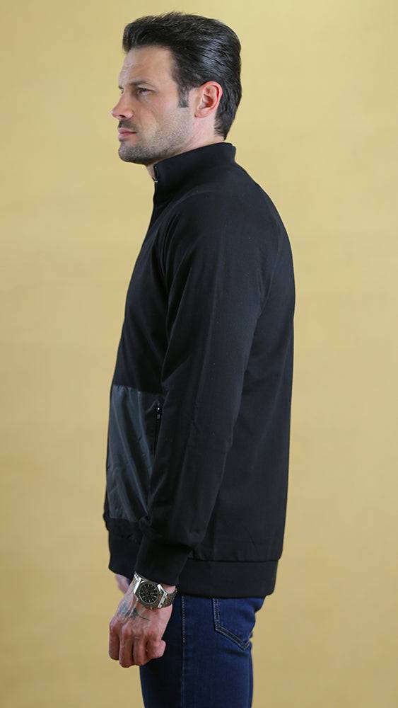 The Quarter-Panel Tech Sweater (Black)