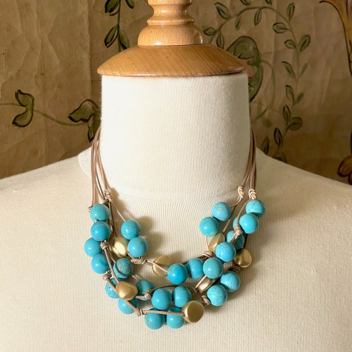Turquoise Howlite Torsade Necklace