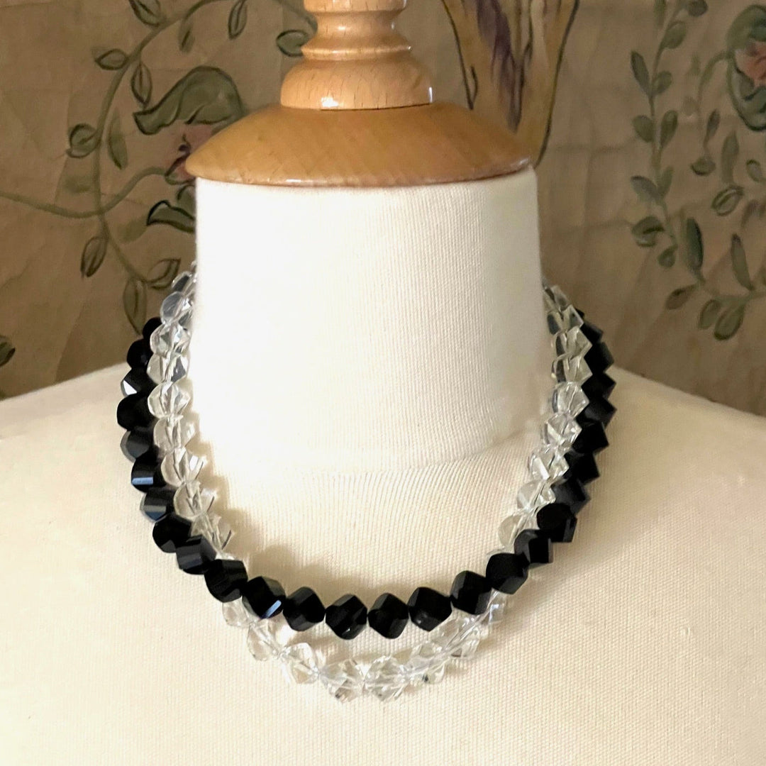 Black Slice Crystal Necklace