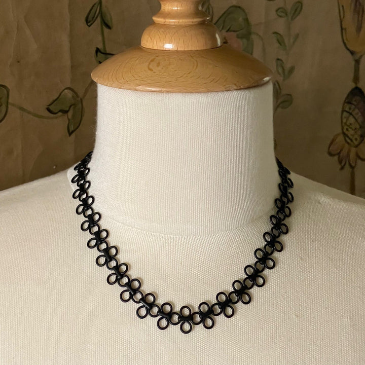 Matte Black Clover Chain Necklace
