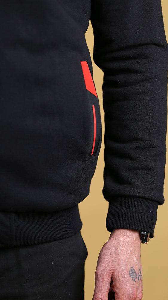 The Quarter-Panel Tech Sweater (black)