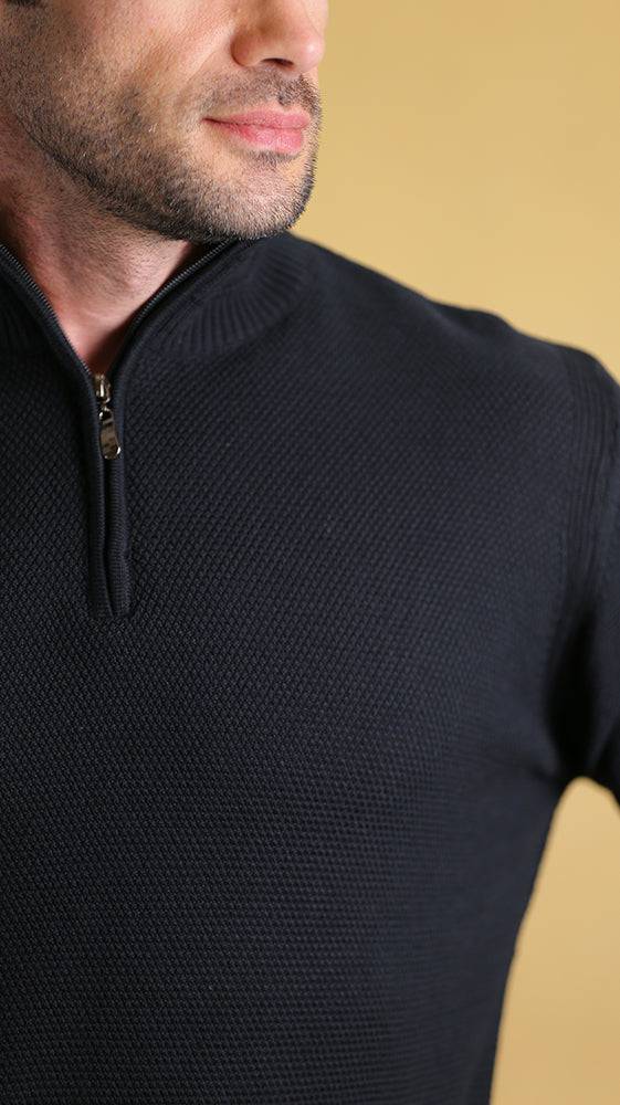 The Quarter Zipper Sweater (Black)