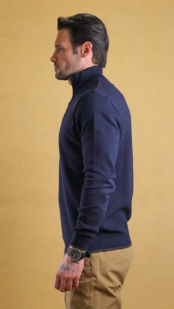 The Quarter Zipper Sweater(Navy)