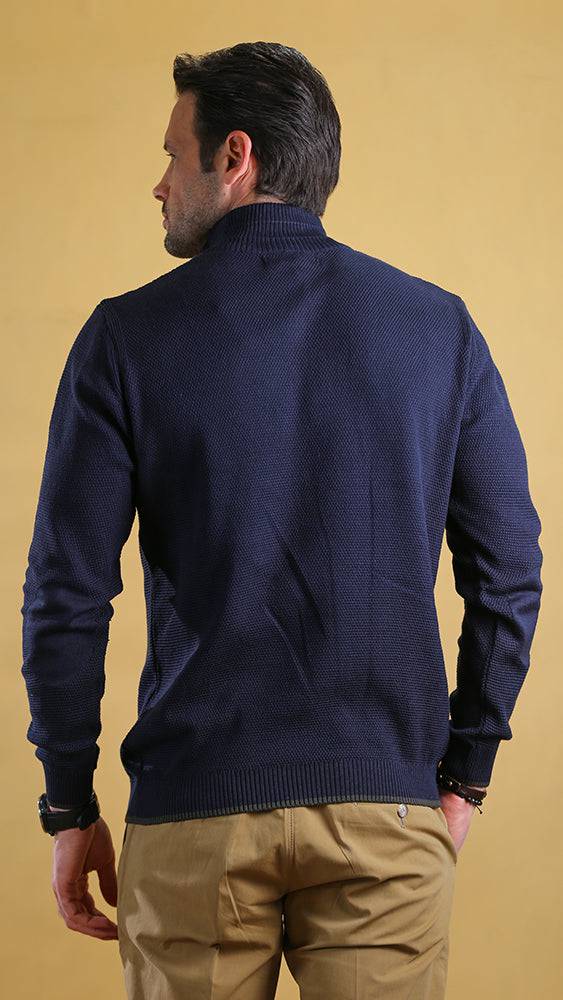 The Quarter Zipper Sweater(Navy)