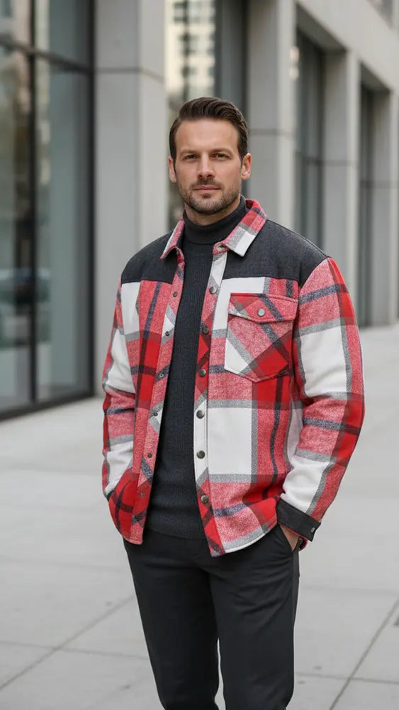 The Wanderer Shacket (Crimson Plaid)