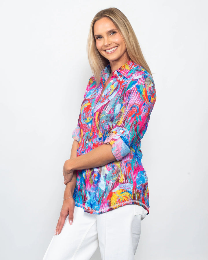 Crinkle Button Shirt