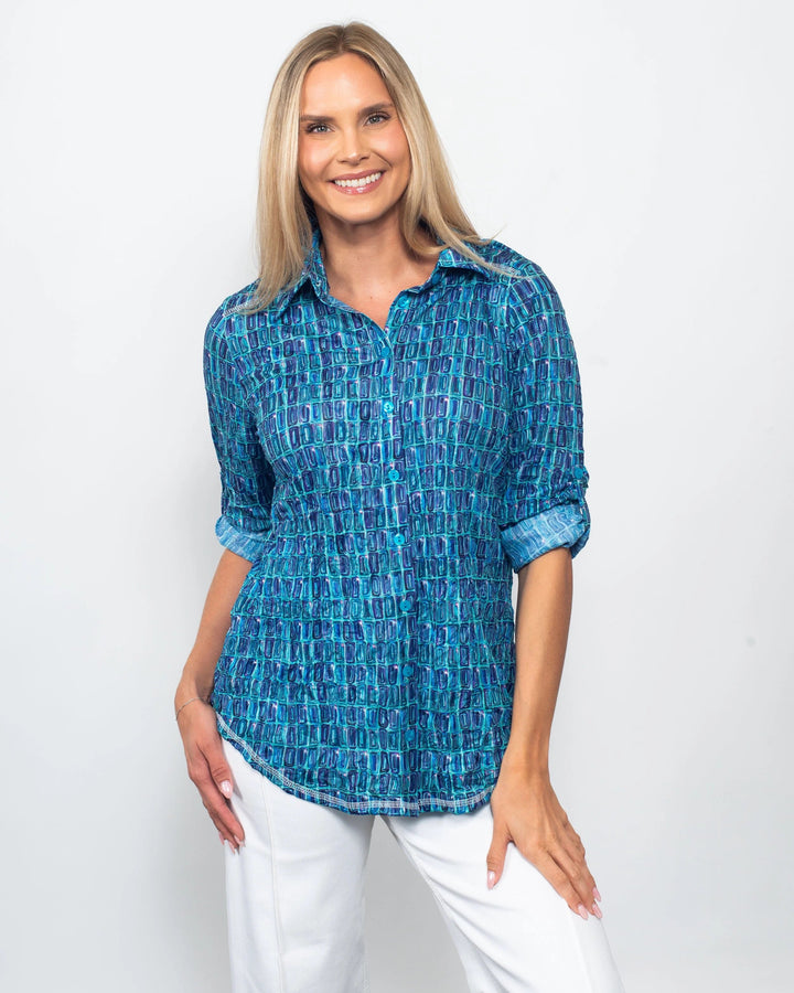 Crinkle Button Shirt