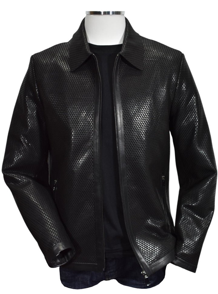 Unleash your bold and confident style with our Marcello Python Stamped Leather Coat.