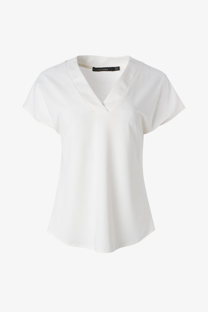 Basic V Neck T-shirt - Ivory