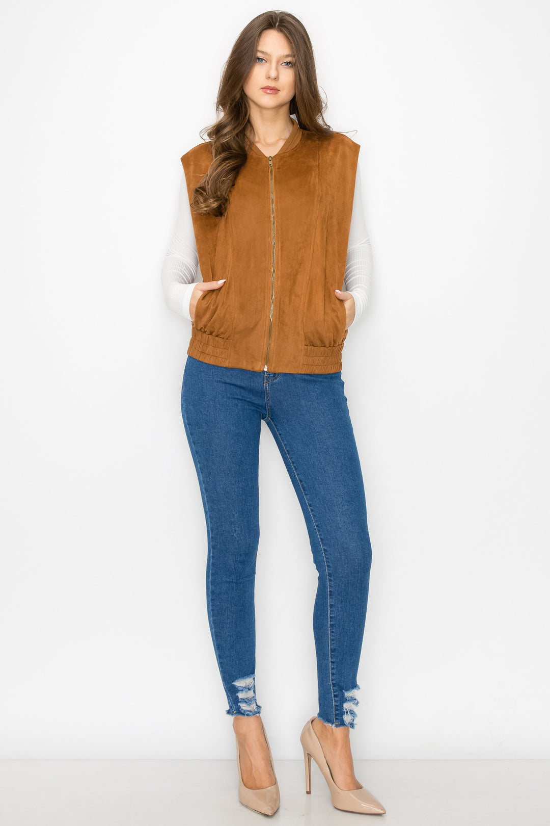 Allison Stretch Suede Vest