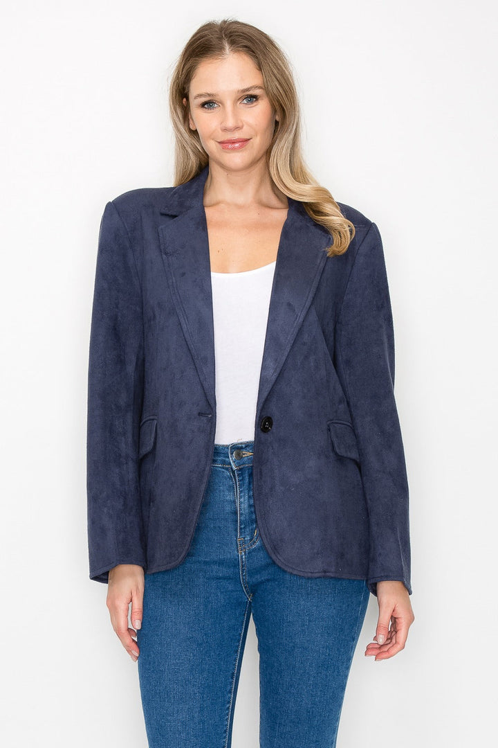 Amy Stretch Suede Blazer Jacket
