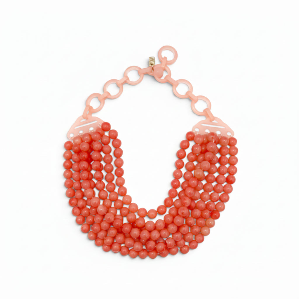 Juliette Multi Strand Coral Resin Necklace