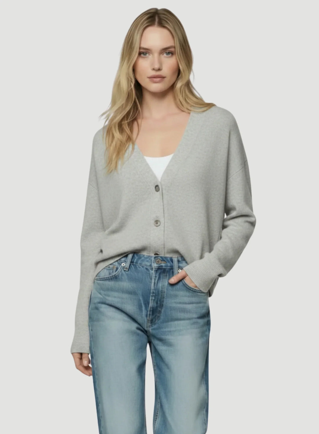 Cashmere Silk V-Neck Cardigan