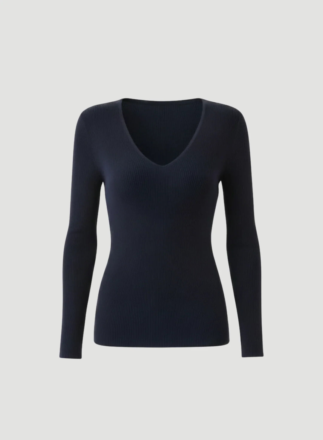 Merino Superfine Rib Knit Elbow Sleeve Mock Neck T-Shirt