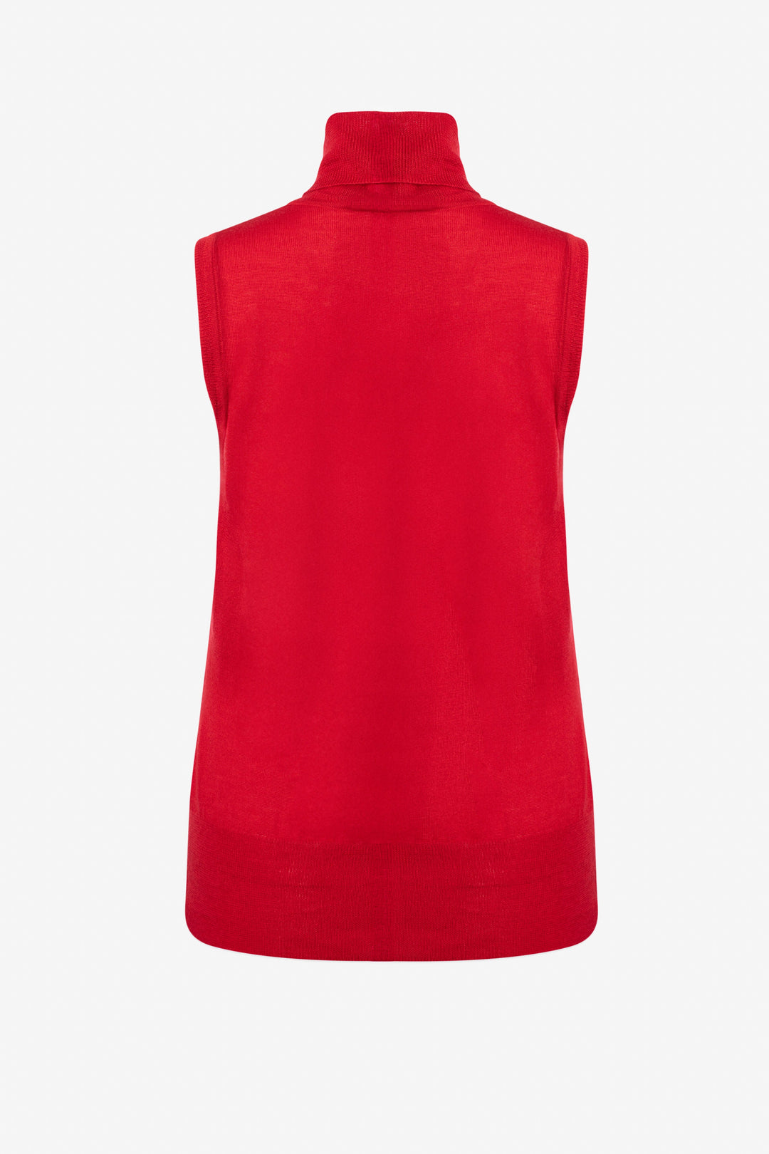 Merino blend sleeveless turtleneck