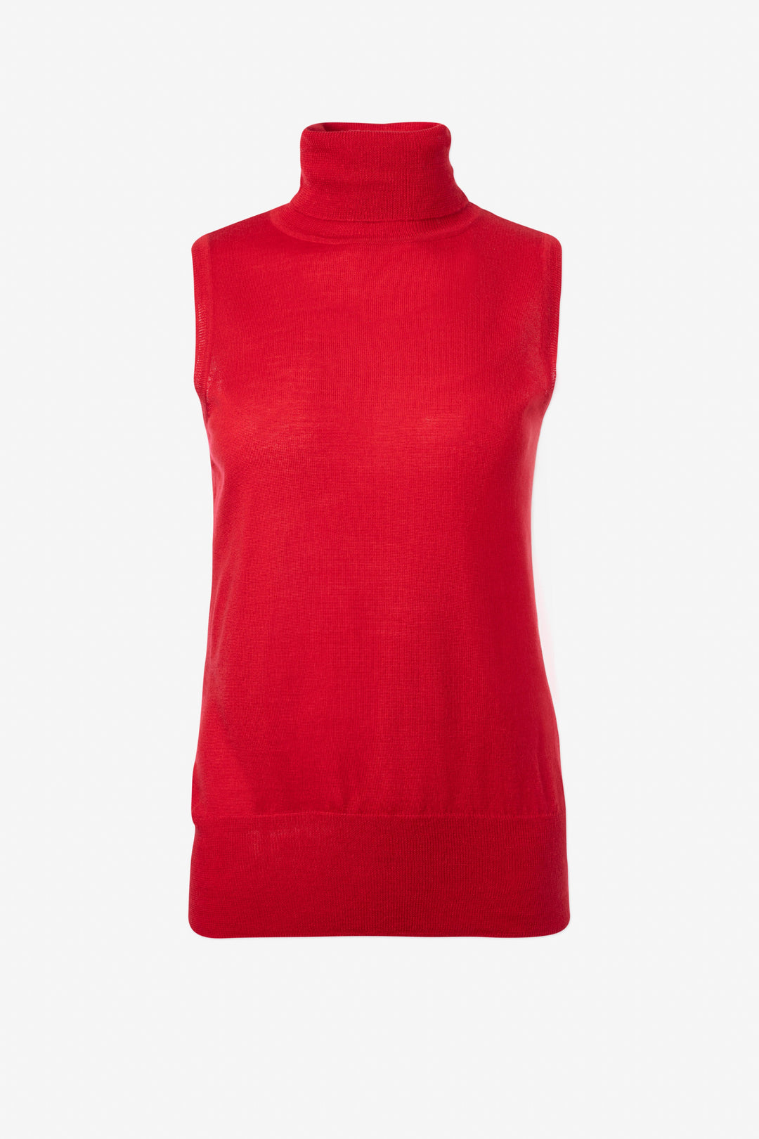 Merino blend sleeveless turtleneck