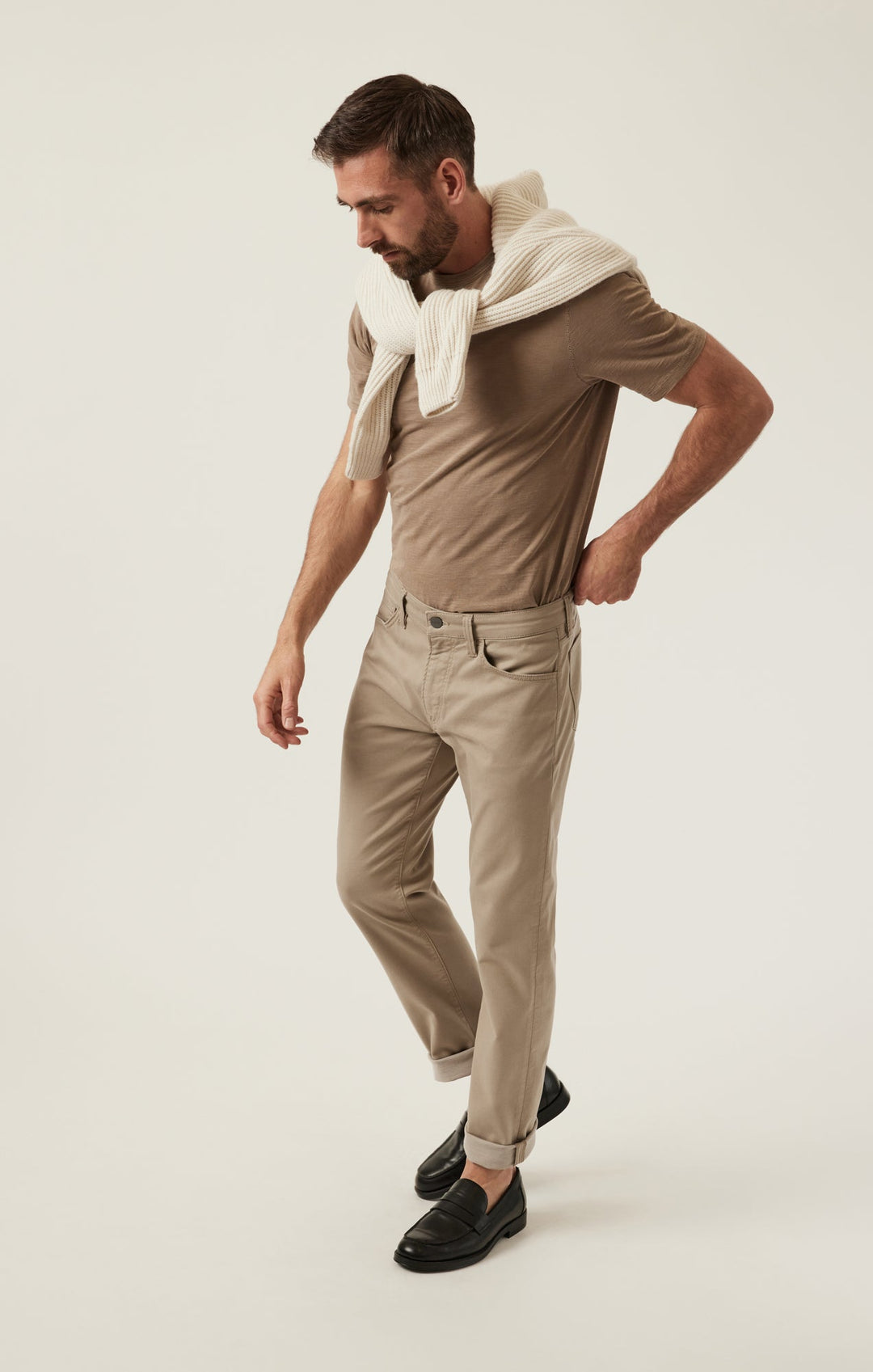 Charisma Relaxed Straight Pants - Sand Coolmax