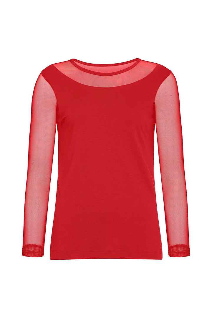 Kim Mesh-Sleeve Top in Pima Modal