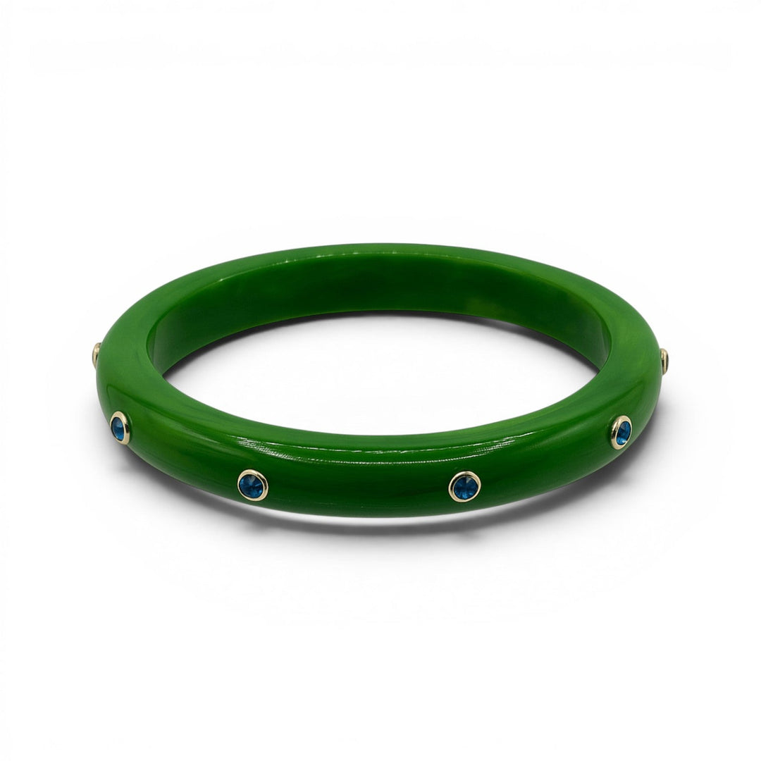 Kristen Green Studded Resin And Stone Bangle