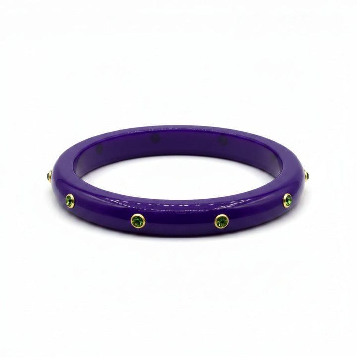 Kristen Purple Studded Resin And Stone Bangle
