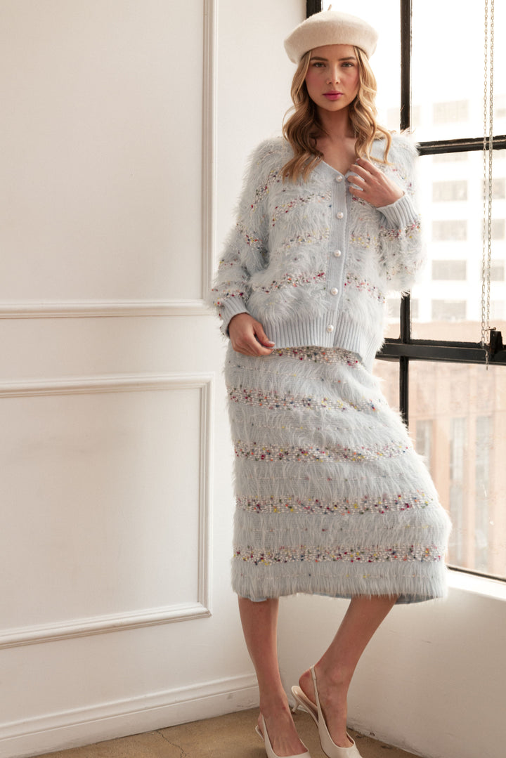 Sonata Feathered Fur Sweater Skirt