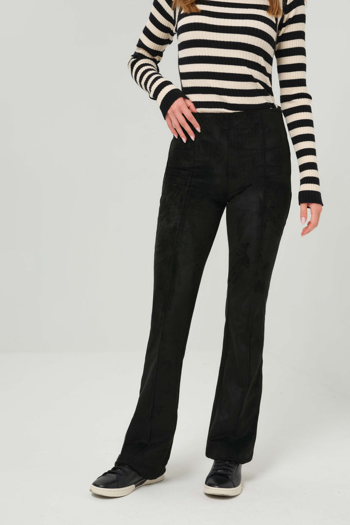 Becca Faux Suede Pintuck Flare Pant
